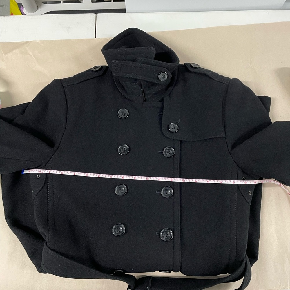 VINTAGE BURBERRY BRIT Banaptes Double Breasted Women's Wool Trench Coat Size 12 - Picture 3 of 16